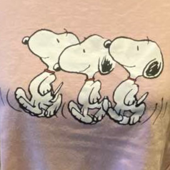 Peanuts Pink Snoopy Crop Tee, L - Picture 3 of 4